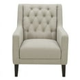 thumbnail image 3 of Bowery Hill 19"H Button-Tufted Fabric Accent Chair in Beige/Warm Walnut, 3 of 10