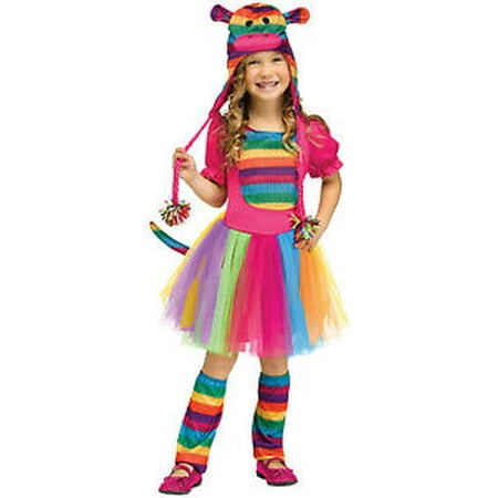 Rainbow Sock Monkey Girls Toddler Cute Toy Halloween