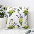 thumbnail image 4 of Pofeuu Lavender Flowers Print Double-sided plush pillowcase Square Throw Pillow Covers Pillows Cover for Living Room Bedroom Sofa Couch Cushion Cover（No pillow core）-16"x16", 4 of 7