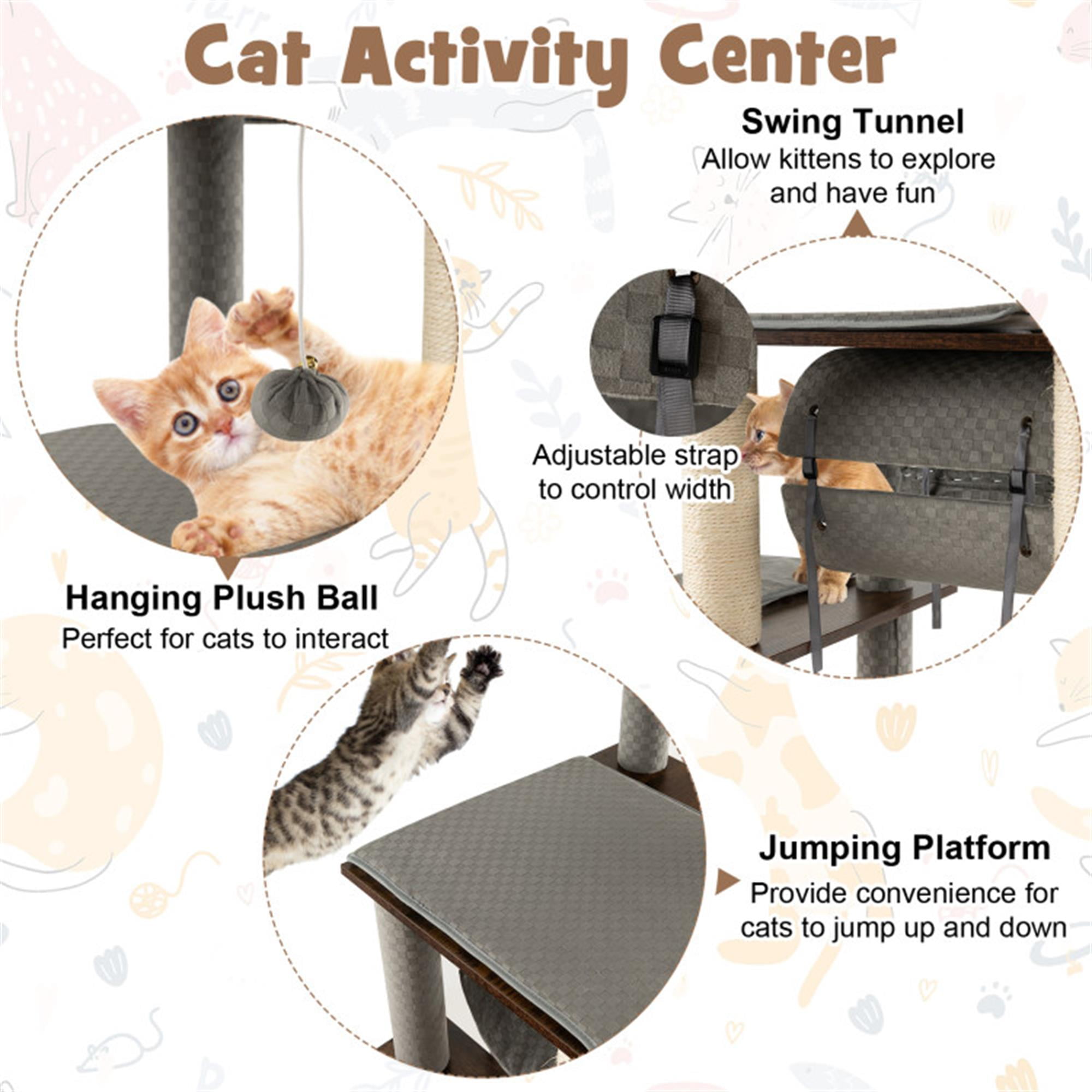 Pefilos 53" Modern Cat Tree Tower for Indoor Cats, Multi-Level Cat Condo with Scratching Posts, Perch, Washable Removable Cushions, Cat Tree House, Gray Pefilos 53" Modern Cat Tree Tower for Indoor Cats, Multi-Level Cat Condo with Scratching Posts, Perch, Washable Removable Cushions, Cat Tree House, Gray