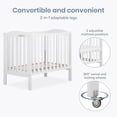 thumbnail image 5 of Dream On Me 2-in-1 Folding Portable Mini Crib in White, Mattress Pad Included, Easy to Fold and Store Baby Crib, Two Adjustable Mattress Height positions Convertible Crib, 5 of 9