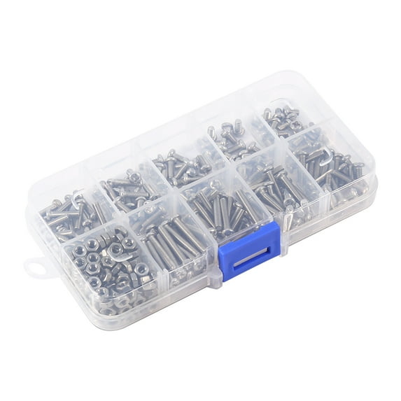Gegong Bolts,Screws,340pcs M3 Stainless Steel Screws And Nuts Assortment Kit Set Pan Head