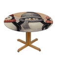thumbnail image 3 of Awypu Penguins Hat Round Fitted Tablecloth with Elastic Edge Fitted Table Cloth for Round Table Circular Table Cover Waterproof Wipeable Round Elastic Table Cloth White, 3 of 7