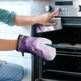 thumbnail image 2 of Purple and Gold Marble Texture Kitchen Oven Mitt and Pot Holder Sets 2 Pcs for Baking, Cooking and Grilling, Heat Resistant Up To 392 °F, 2 of 7