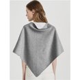 thumbnail image 6 of Pashmina Shawl, Fleece Shawl Wrap with Loop Closure, Soft Knitted Shawl for Women, All Seasons Wear, Light Gray, 74.8x50.4in, 6 of 6