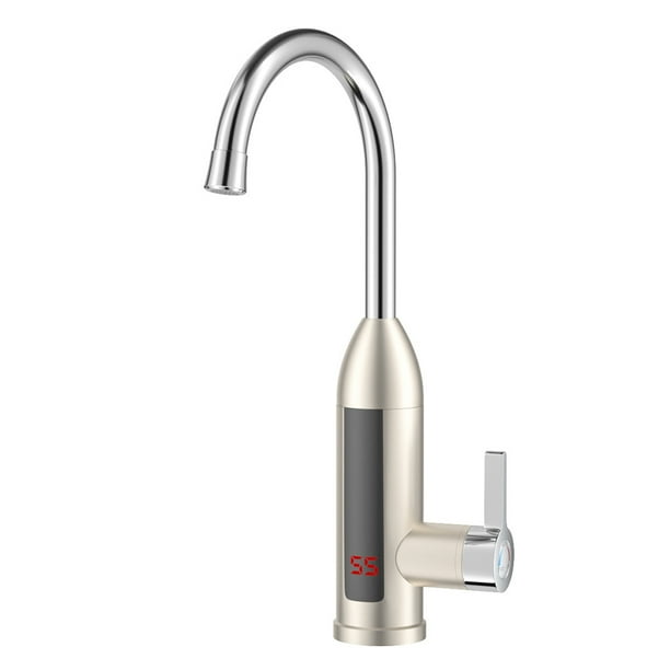 Monstrate Grifo de cocina con calefacción eléctrica de acero inoxidable Grifo digital con pantalla de visualización Juegos de accesorios de baño Oro rosa Reino Unido enchufe