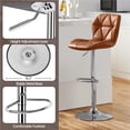 thumbnail image 5 of Topeakmart 2pcs Adjustable Modern PU Leather Swivel Bar Stools for Dining Room, Retro Brown, 5 of 7
