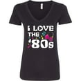 thumbnail image 3 of Inktastic I Love the '80s-musical Notes Women's V-Neck T-Shirt, 3 of 5