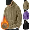 thumbnail image 2 of Fengactive Plush Lined Hoodie for Men Fuzzy Hooded Sweatshirts Pullover Loose Cozy Long Sleeve Outwear with Pocket, 2 of 8