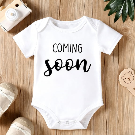 Coming Soon Baby Onesie, The Ultimate Pregnancy Announcement & Baby Shower Gift, 100% Cotton Soft Unisex Bodysuit, Cute Keepsake for New Parents, Gender Neutral Design