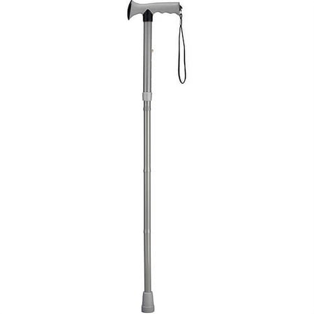 HealthSmart Folding Comfort Grip Cane, Gray