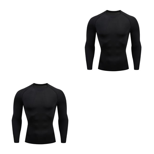 Minnieouse Ropa interior térmica para hombre, medias elásticas para correr, capas base cálidas, ropa deportiva de compresión para motocicleta, Negro, XL 2piezas
