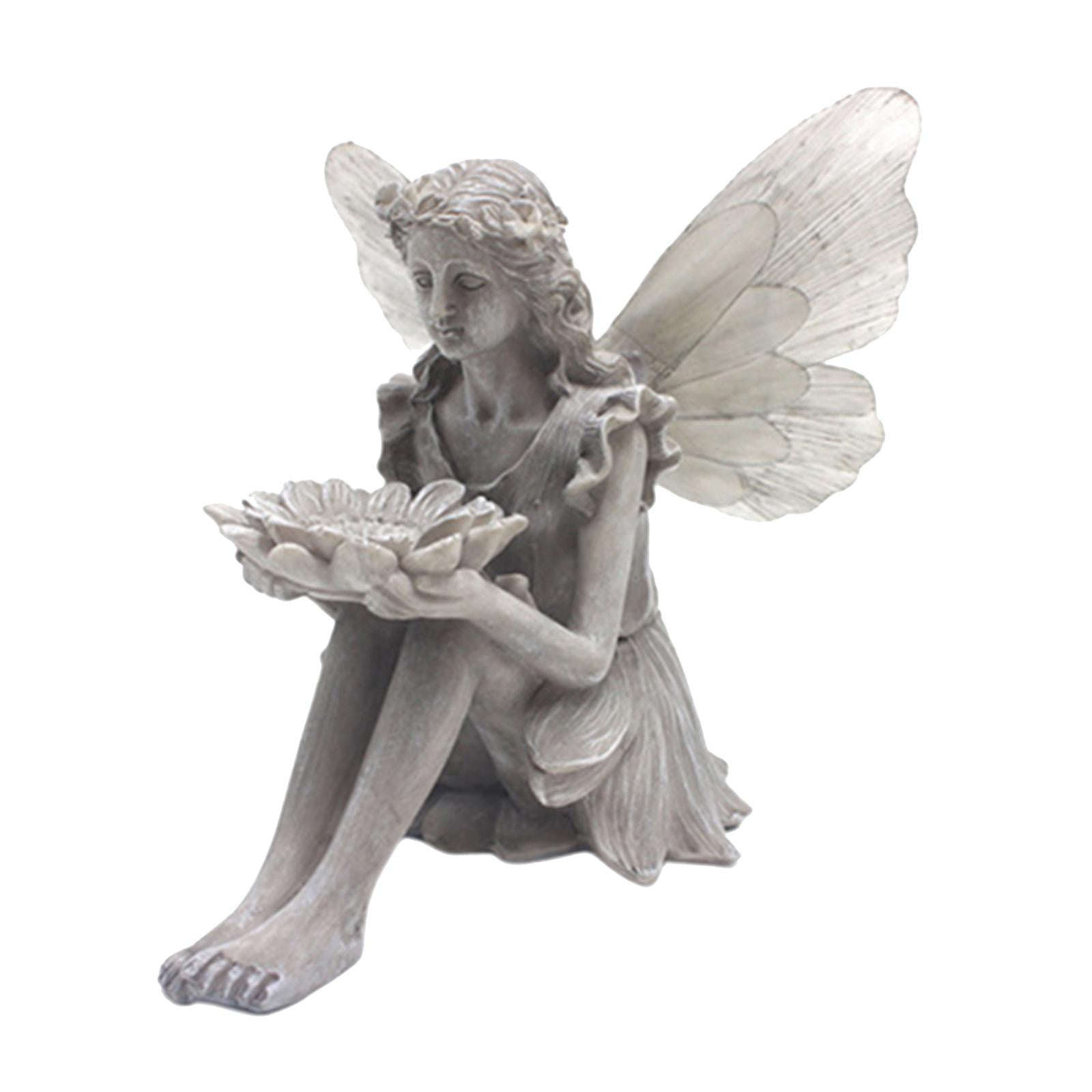 Garden Fairy Statue Solar Figurine Porch Sculpture Ornament