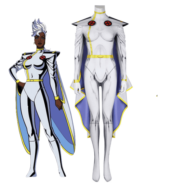Disfraz de Anime para mujer y niña, mono Zentai con capa, traje de juego de rol para fiesta de Halloween, X Men 97 Storm, Ororo, munmond