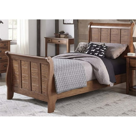 - Liberty Furniture Grandpa's Cabin Full Sleigh Bed in Aged Oak