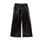 thumbnail image 4 of Cowsor Kid's Shiny Pleated Wide Leg Pants Party High Waist Trouser Folded Lightweight Outfit, 4 of 5