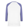 thumbnail image 4 of Hearthz Raglan 3/4 Sleevets for Women V Neck Baseball Shirt Patchwork Womens Tops Dressy Casual Fall Womens Blouses Casual, 4 of 7