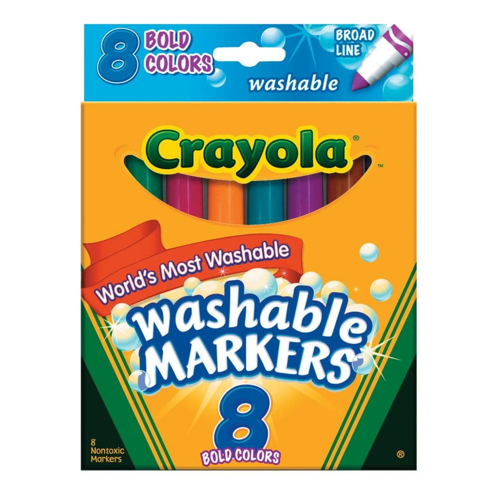 Crayola Washable Markers Bold 8 Ct Basic Supplies 8 Pieces