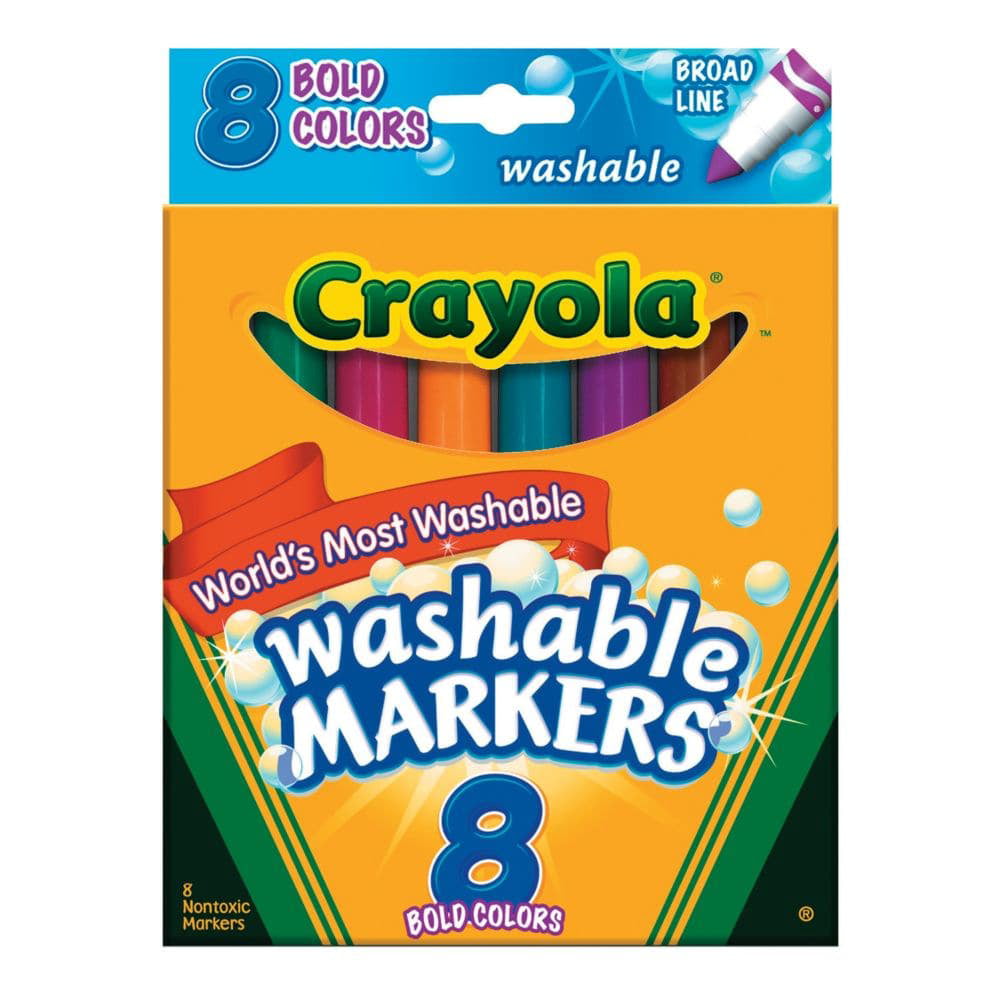Crayola Washable Markers Bold 8 Ct  Basic Supplies  8 Pieces