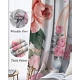 thumbnail image 6 of Elephants Black Out Curtains 63 Inch Long, Room Darkening Draperies Curtains Panels, Pink Elegant Spring Floral Botanical Thermal Insulated Curtain for Bedroom Living Room 52"x63" 2 Panels, 6 of 8