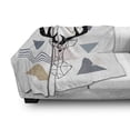 thumbnail image 2 of Deer Soft Flannel Fleece Throw Blanket, Pattern of Deer Portrait Silhouette in a Geometric Concept, Cozy Plush for Indoor and Outdoor Use, 50" x 60", Blue Grey Pale Rose, by Ambesonne, 2 of 5