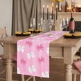 thumbnail image 2 of Pink White Bow Table Runner, Modern Art Watercolor Bowknot Washable Cotton Linen Table Runners 36 Inches Long, Dresser Scarf Runner for Nightstand/End Tables/Round Tables 13''x36'', 2 of 9