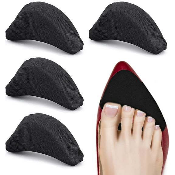 2 Pairs Soft Sponge Adjustable Shoe Filler, Big Toe Plug Foot Brace Shoe Pads Unisex Shoe Too Big Inserts For High Heel Women Relief Foot Pain Reusable Make Big Shoes Fit, Skin-2 Pairs, 11 G