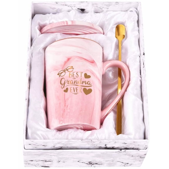 Gifts for Grandma - Best Grandma Ever Coffee Mugs, Christmas Gifts, Birthday Gifts, Grandma Gifts, Mothers Day Gifts, RollyDanCT Pink 14 fl oz Coffee Mug Ceramic Mug Tea Cup