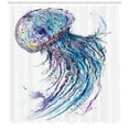 thumbnail image 3 of Ambesonne Jellyfish Shower Curtain, Aqua Colors Creative, 69"Wx75"L, Blue Purple White, 3 of 3