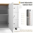 thumbnail image 4 of Sophia & William 44" Kitchen Island Carts on Wheels with Storage Cabinet,3 Drawers, Towel and Spice Rack-White, 4 of 6