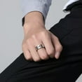 thumbnail image 4 of 2/8mm Black Silver Band Mens Women's 316L Stainless Steel Cross Rings Size 5-12, 4 of 9