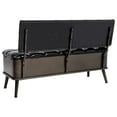 thumbnail image 2 of vidaXL Storage Bench Hall Bench with Backrest for Living Room Faux Leather, 2 of 18