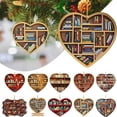 thumbnail image 5 of Home Acrylic Hanging Ornament X-mas Christmas Hanging Props Book Lovers Heart Bookshelf Pendant Christmas Trees Decor 7, 5 of 8
