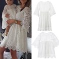 thumbnail image 6 of Seyurigaoka Family Matching Women Kids Dress, Floral Solid Pretty Wedding Party Dress, 6 of 6