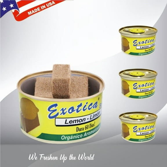 Exotica Car Air Freshener | Spill-proof Can | Organic | For Home & Auto | Long Lasting Freshness | (Pack of 12) (Lemon)