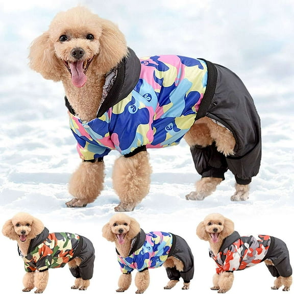 BadPiggies Waterproof Warm Dog Jacket Pet Vest Coat Camouflage Windproof Padded Winter Clothes for Small Medium Large Dogs (S, Pink)