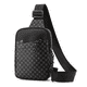 thumbnail image 1 of Bolso Bandolera De Cuero Impermeable Con Estampado De Cuadro Lab.G, Gris NEGRO, 1 of 5