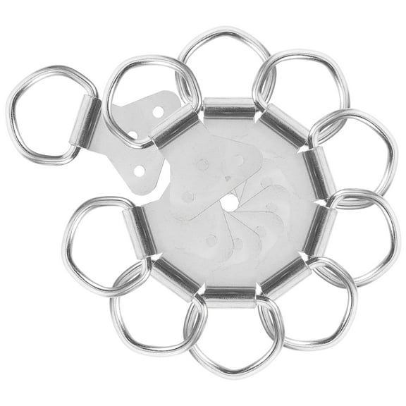 NICEXMAS Nicexmas Silver Metal D Ring Picture Hangers for Frame 10Pcs