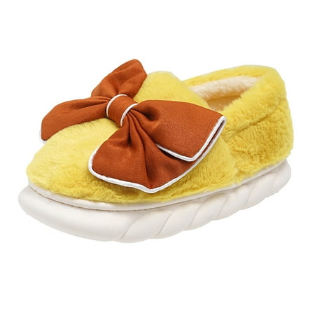 

QYZEU Flat Shoes Slippers Womens Size 11 Womens Slippers Indoor Home Fashion Bow Lightweight Winter Warm Cotton Slippers