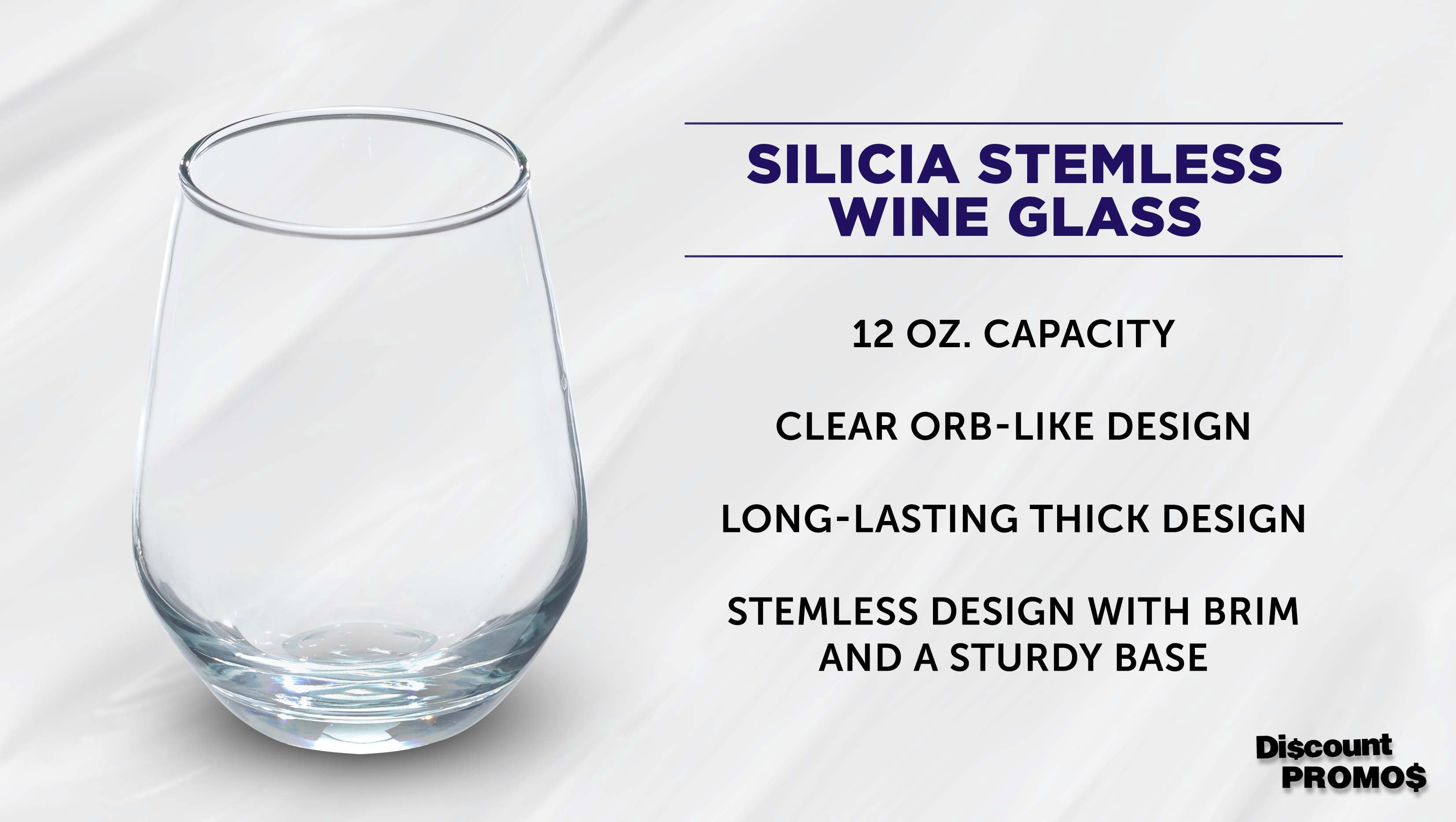Silica Stemless Wine Glasses 12 oz. Set of 10, Bulk Pack - Restaurant Glassware for Red Wine, White Wine, Cocktails - Clear