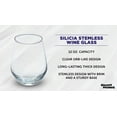 thumbnail image 3 of Silica Stemless Wine Glasses 12 oz. Set of 10, Bulk Pack - Restaurant Glassware for Red Wine, White Wine, Cocktails - Clear, 3 of 5