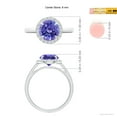thumbnail image 6 of ANGARA Natural Round 1.8 ct Tanzanite Cathedral Ring with Diamond Halo in 14K White Gold for Women (Size-8mm) | December Birthstone, Anniversary, Jewelry Gift for Women | Natural Tanzanite Ring, 6 of 10