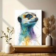 thumbnail image 6 of Colorful Meerkat Watercolor Canvas Print Pet Lover Home Gift, 6 of 8