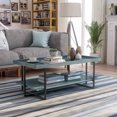 thumbnail image 2 of Furniture of America Uurt 1-Shelf Coffee Table, Antique Blue, 2 of 10