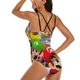 thumbnail image 3 of Super Mario Womens One-Pieces Swimsuit Sexy CirssCross Swimwear Printing Bathing Suits 2XL, 3 of 8