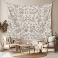 thumbnail image 2 of Farmhouse Khaki Large Tapestry for Bedroom Wall Hanging Tapestry, Vintage Flower Leaf Botanical Plant Ceiling Backdrop Tapestries Poster Blanket Wall Decor for Teens Room Living Room Dorm 86" x 104", 2 of 8