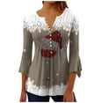 thumbnail image 2 of New Years 2025 Christmas Blouses for Women $5,Sexy Christmas Blouses for Women - Bold & Beautiful,Christmas Blouses 3/4 Sleeve Womens - Khaki XXXL, 2 of 4