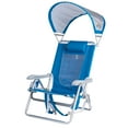 thumbnail image 3 of GCI Outdoor SunShade Backpack Beach Chair Reclining Low Profile Seat with Canopy, Saybrook Blue, 3 of 10