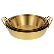 3 Pcs Mixing Bowl Salad Serving Utensils Kitchen Appliances Golden