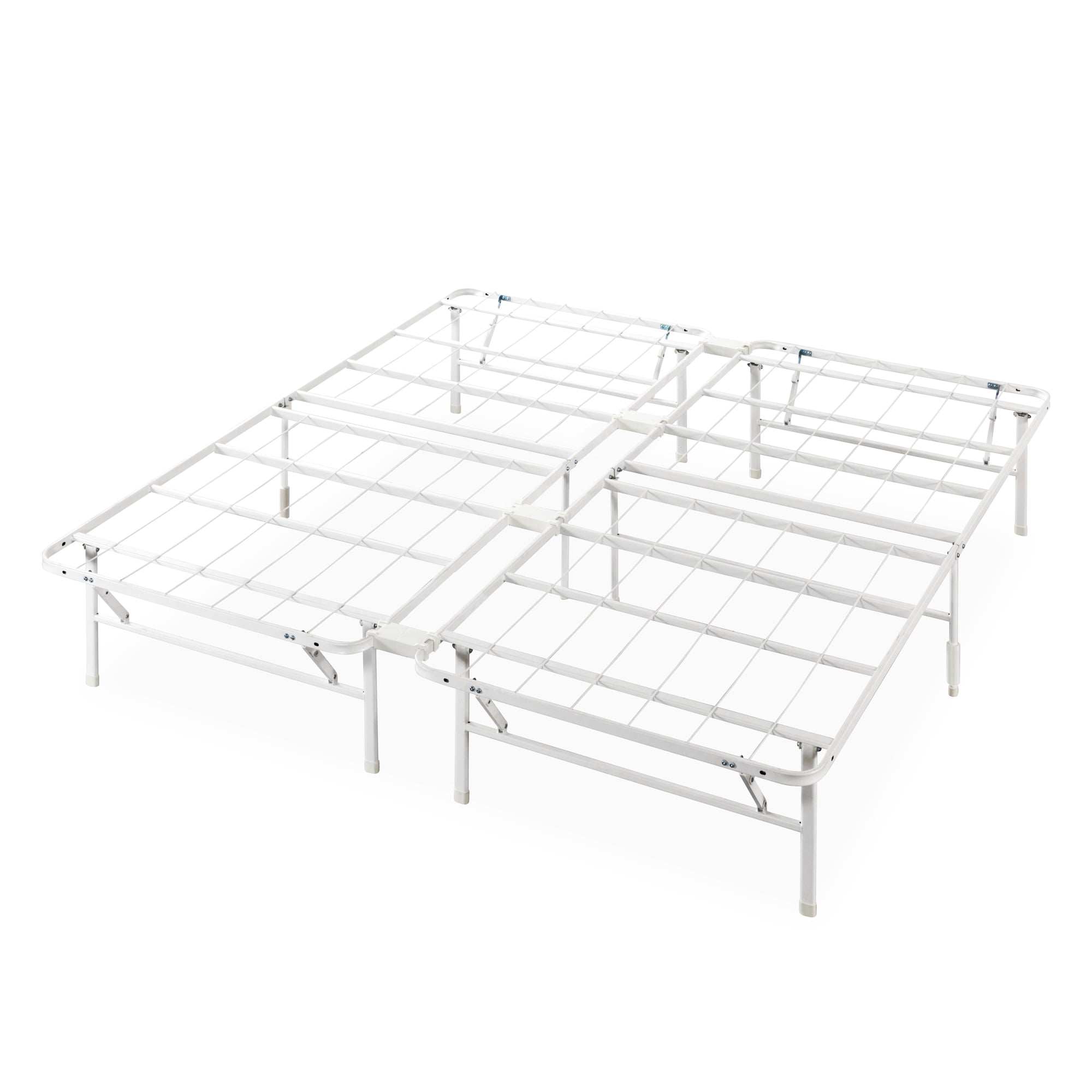 Zinus 14" White Metal SmartBase Tool-Free Assembly Bed Frame Mattress Foundation, King